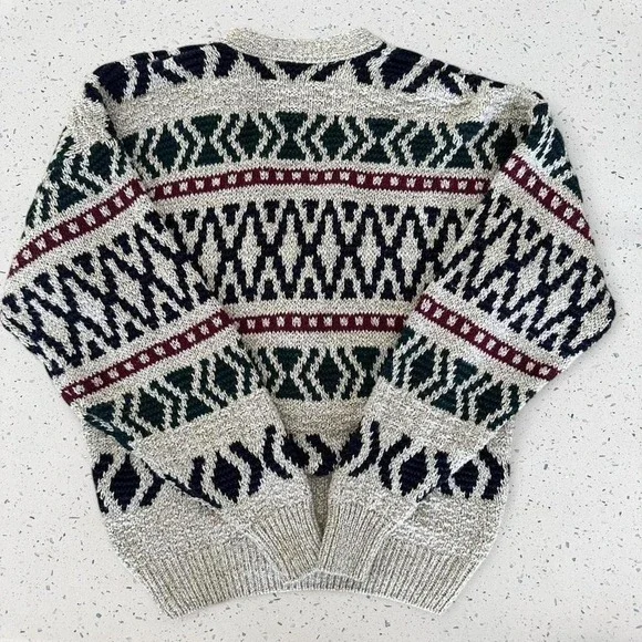 Lake Harmony USA Vintage Cotton Cardigan Sweater Geometric Southwestern L - Picture 7 of 8